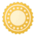 Round gold badge